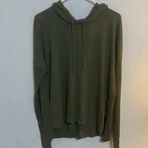 Elegant Olive Hooded Sweater
